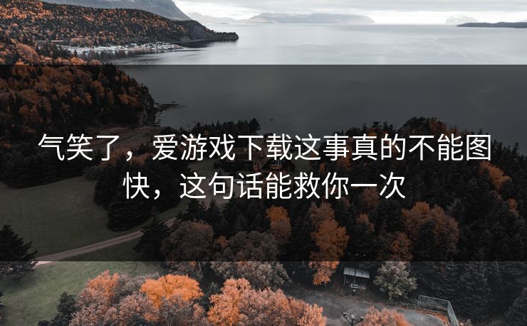 气笑了，爱游戏下载这事真的不能图快，这句话能救你一次