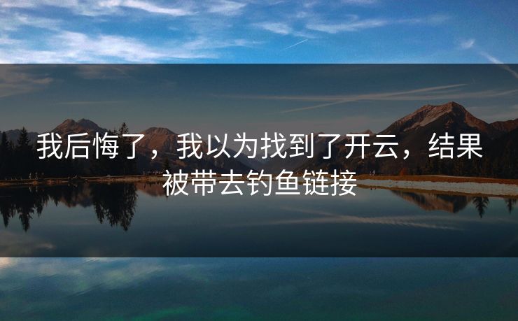我后悔了，我以为找到了开云，结果被带去钓鱼链接