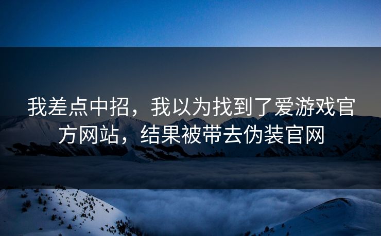 我差点中招，我以为找到了爱游戏官方网站，结果被带去伪装官网