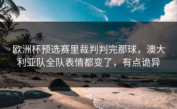 欧洲杯预选赛里裁判判完那球，澳大利亚队全队表情都变了，有点诡异